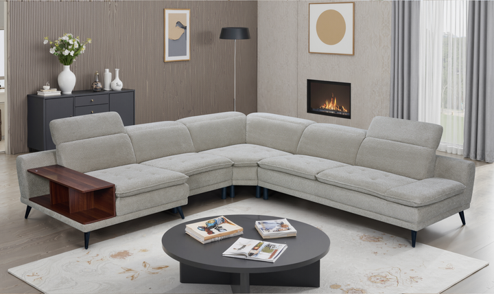 Klaussner 6 Pieces Crescent Sectional Sofa - Jennifer furniture