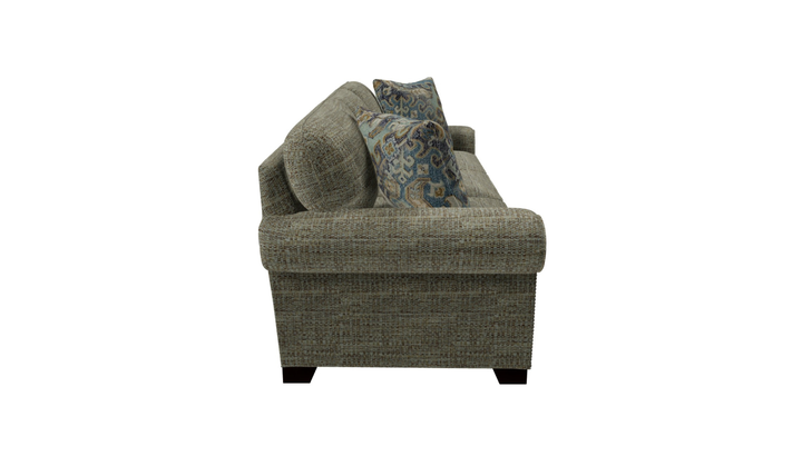 Klaussner Parkston Fabric Traditional Rolled Arm Sofa with Nailhead Trim