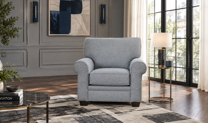 Klaussner Addison Fabric Accent Chair with Rolled Arms - Jennifer Furniture