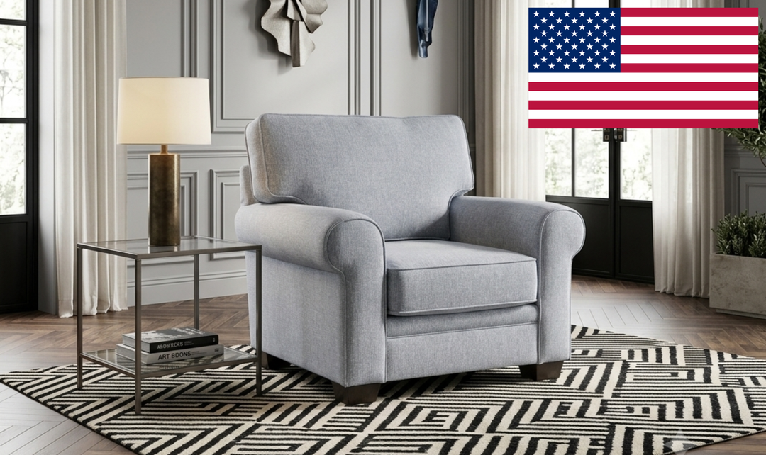 Klaussner Addison Fabric Accent Chair with Rolled Arms - Jennifer Furniture