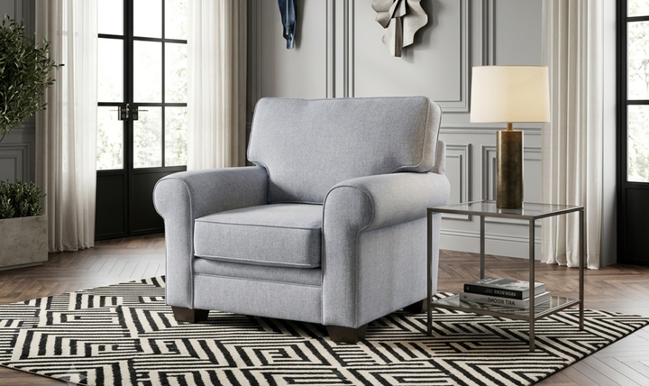 Klaussner Addison Fabric Accent Chair with Rolled Arms - Jennifer Furniture