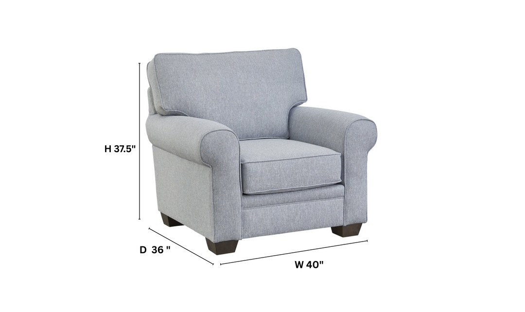 Klaussner Addison Fabric Accent Chair with Rolled Arms - Jennifer Furniture
