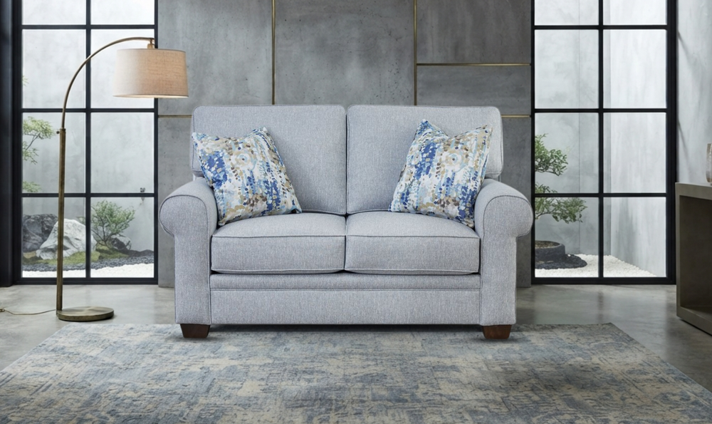 Klaussner Addison Loveseat with Rolled Arms-Jenniferfurniture