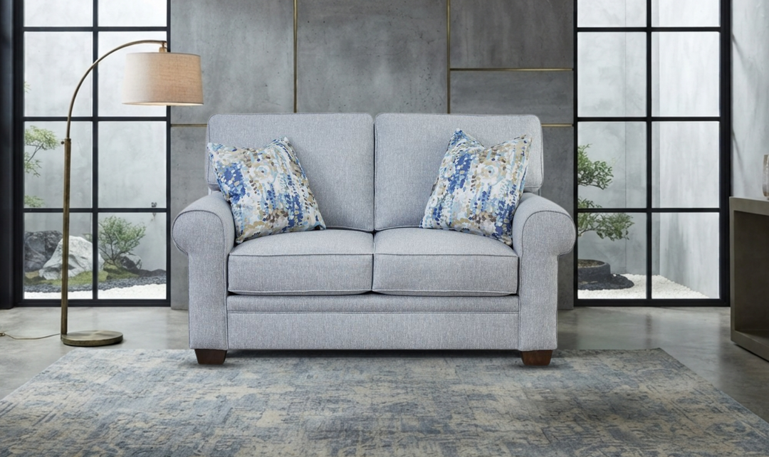 Klaussner Addison Loveseat with Rolled Arms-Jenniferfurniture