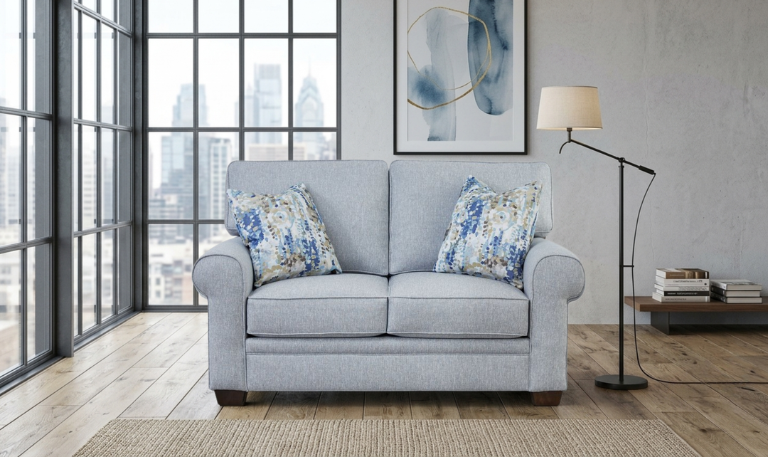 Klaussner Addison Loveseat with Rolled Arms-Jenniferfurniture