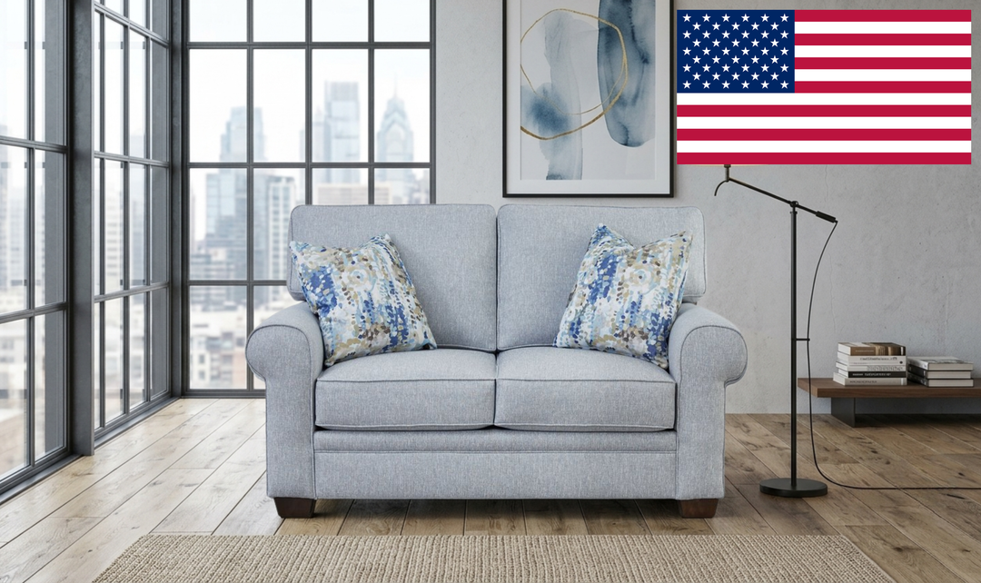 Klaussner Addison Loveseat with Rolled Arms-Jenniferfurniture