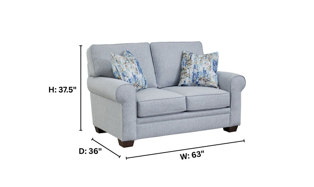 Klaussner Addison Loveseat with Rolled Arms-Jenniferfurniture