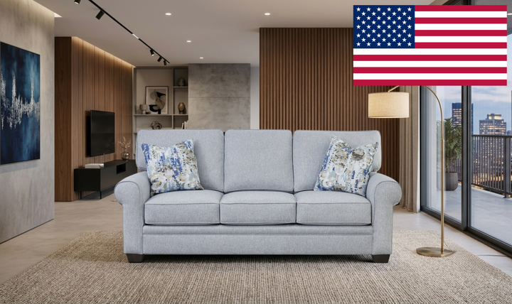 Klaussner Addison Three-Seater Sofa with Rolled Arms-Jenniferfurniture