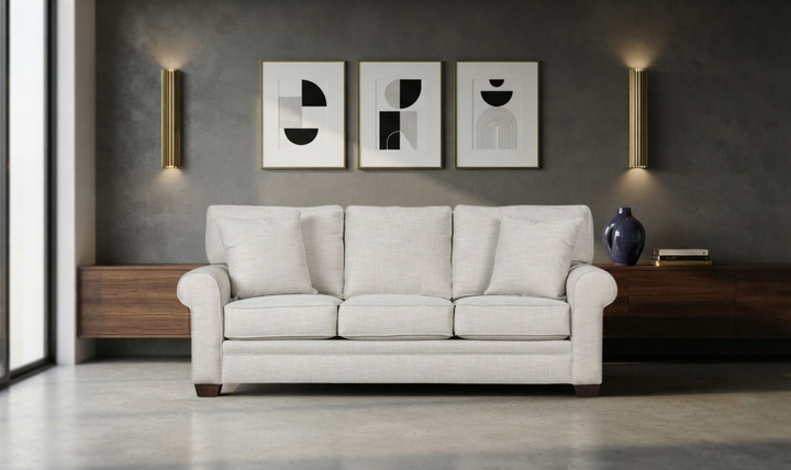 Klaussner Addison Three-Seater Sofa with Rolled Arms-Jenniferfurniture
