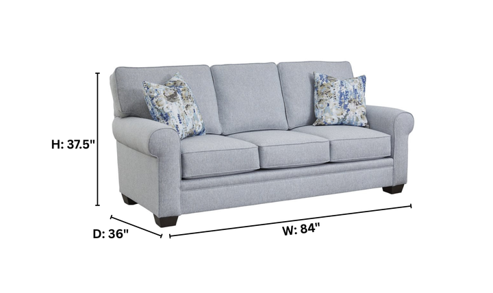 Klaussner Addison Three-Seater Sofa with Rolled Arms-Jenniferfurniture