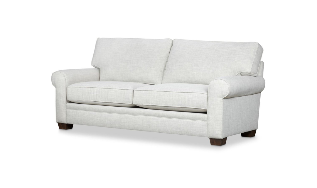 Klaussner Addison Fabric Sofa with Rolled Arms