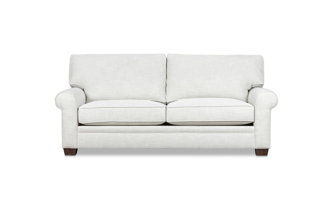 Klaussner Addison Fabric Sofa with Rolled Arms