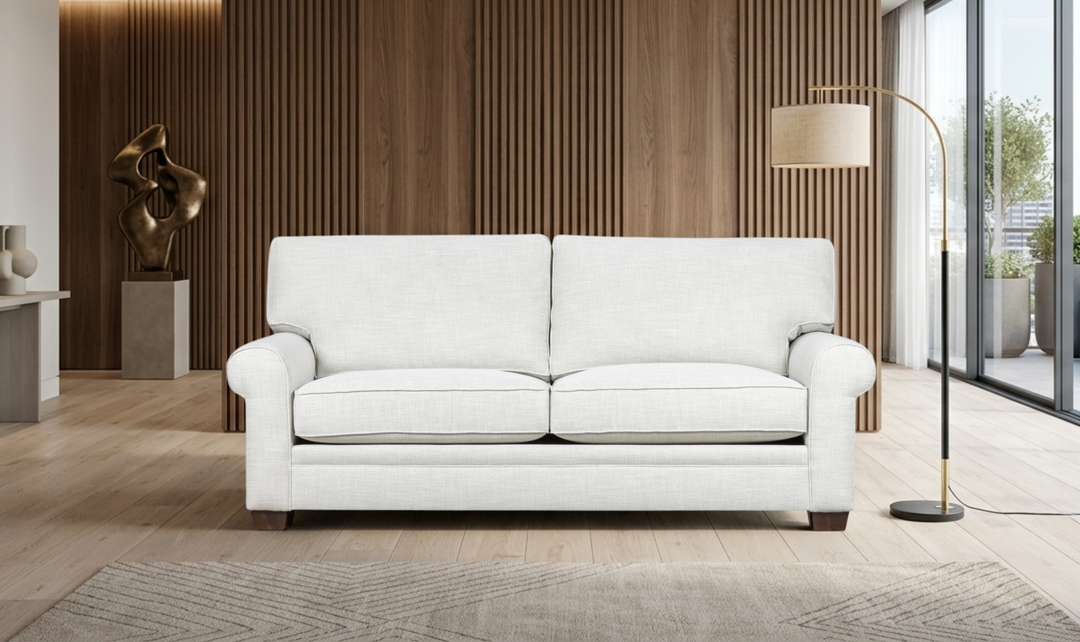 Klaussner Addison Fabric Sofa with Rolled Arms