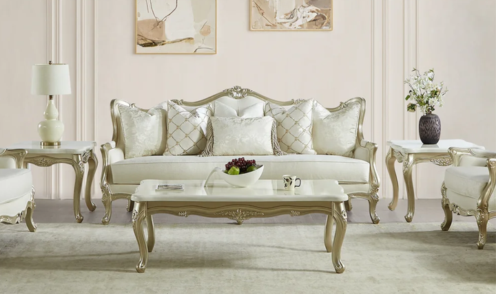 Klaussner Aeon Contemporary Glossy Coffee Table in Champagne Gold - Jennifer Furniture