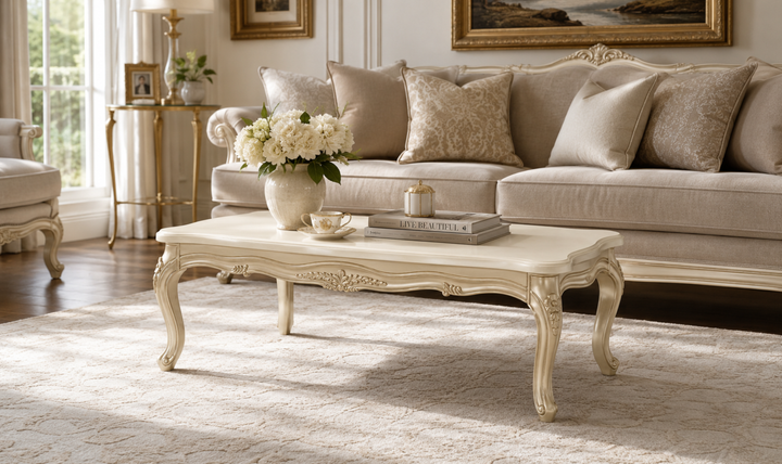 Klaussner Aeon Contemporary Glossy Coffee Table in Champagne Gold - Jennifer Furniture