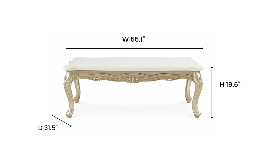 Klaussner Aeon Contemporary Glossy Coffee Table in Champagne Gold - Jennifer Furniture