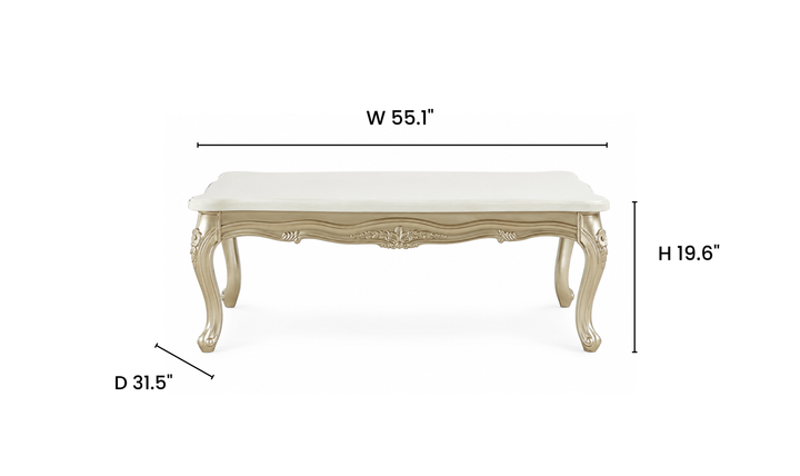 Klaussner Aeon Contemporary Glossy Coffee Table in Champagne Gold - Jennifer Furniture