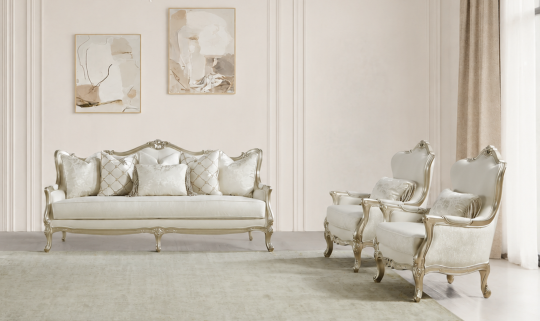Klaussner Aeon Fabric Living Room Set In Champagne Gold-Jennifer Furniture