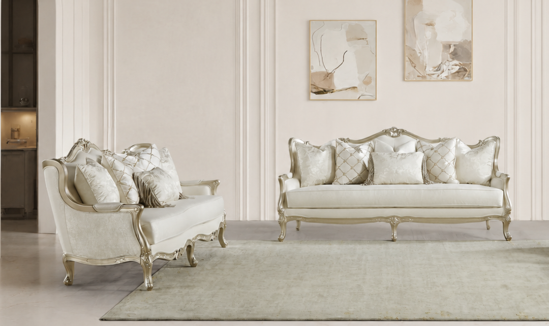 Klaussner Aeon Fabric Living Room Set In Champagne Gold-Jennifer Furniture