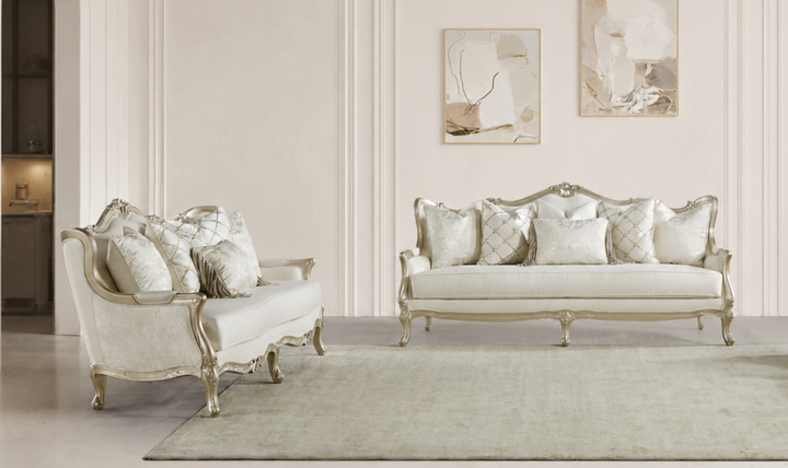 Klaussner Aeon Fabric Living Room Set In Champagne Gold-Jennifer Furniture