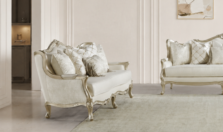 Klaussner Aeon Fabric Living Room Set In Champagne Gold-Jennifer Furniture