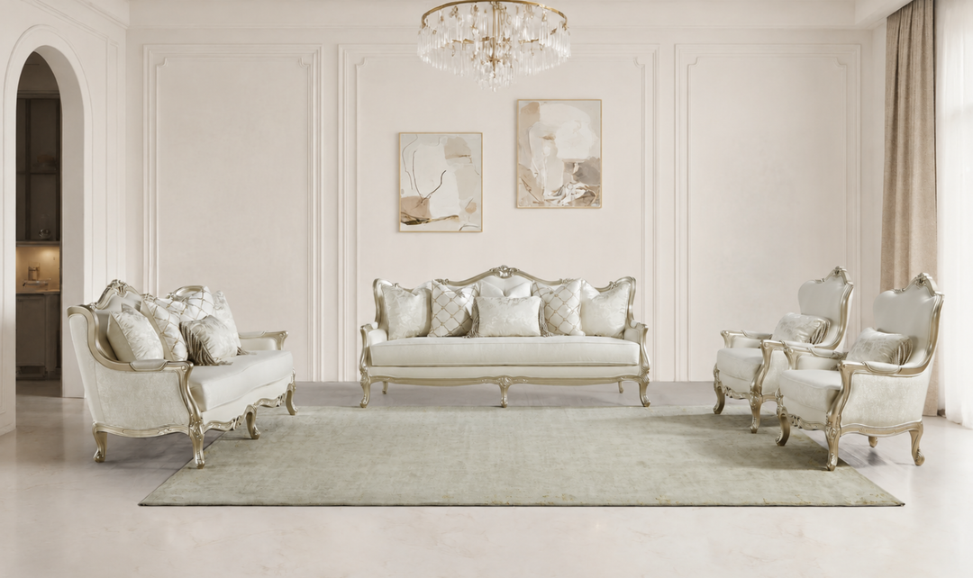 Klaussner Aeon Fabric Living Room Set In Champagne Gold-Jennifer Furniture