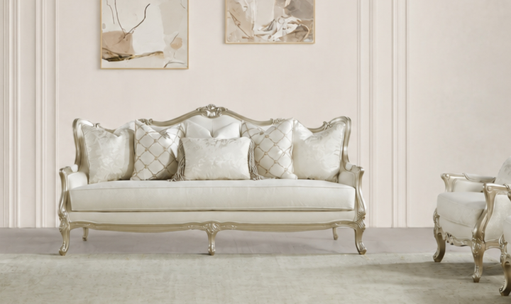 Klaussner Aeon Fabric Luxury Classic 3- Seater Sofa in Champagne Gold - Jennifer Furniture