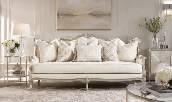 Klaussner Aeon Fabric Luxury Classic 3- Seater Sofa in Champagne Gold - Jennifer Furniture
