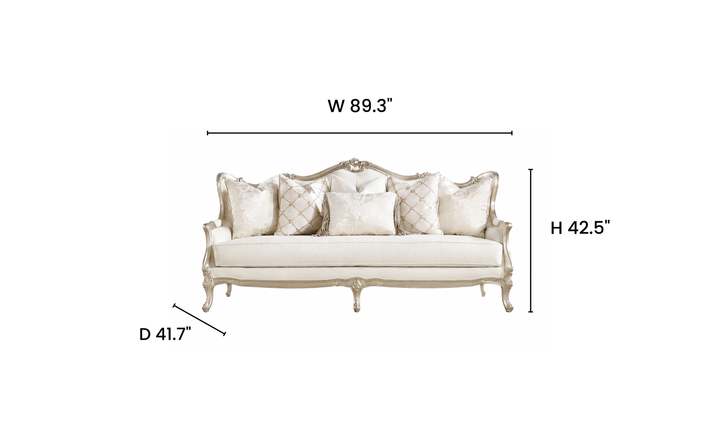 Klaussner Aeon Fabric Luxury Classic 3- Seater Sofa in Champagne Gold - Jennifer Furniture