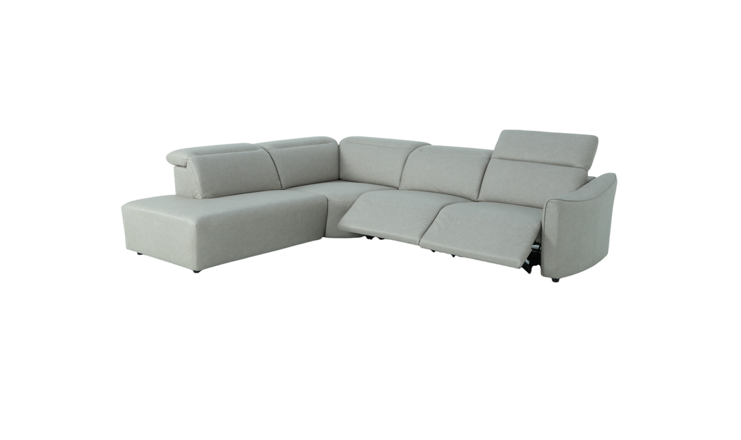 Klaussner Alcott Fabric Power Recliner Sectional Sofa with Chaise- jennifer Furniture