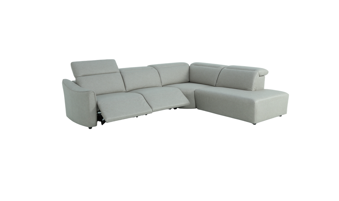 Klaussner Alcott Fabric Power Recliner Sectional Sofa with Chaise- jennifer Furniture