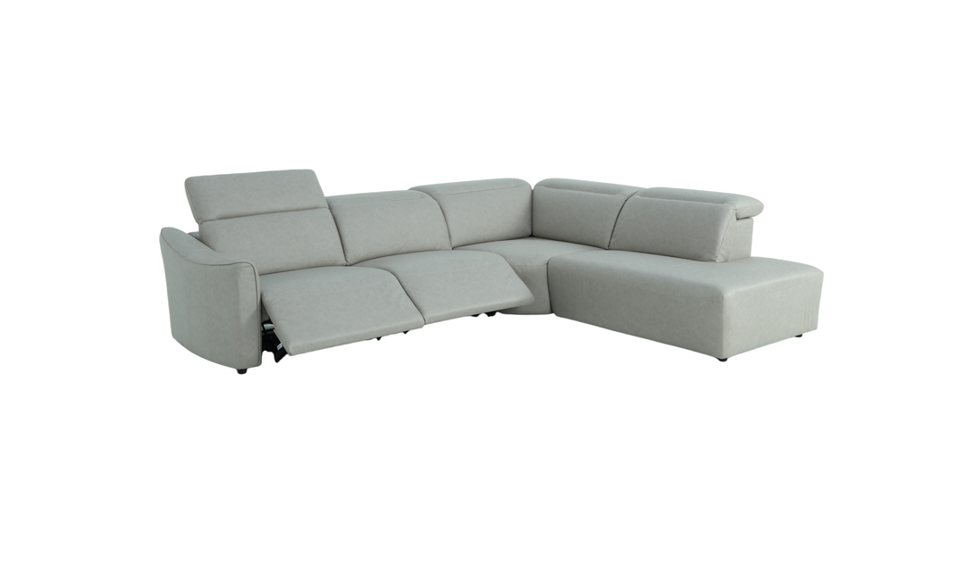 Klaussner Alcott Fabric Power Recliner Sectional Sofa with Chaise- jennifer Furniture