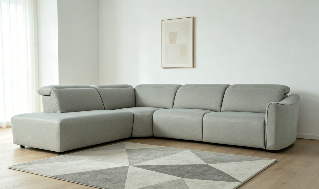Klaussner Alcott Fabric Power Recliner Sectional Sofa with Chaise- jennifer Furniture