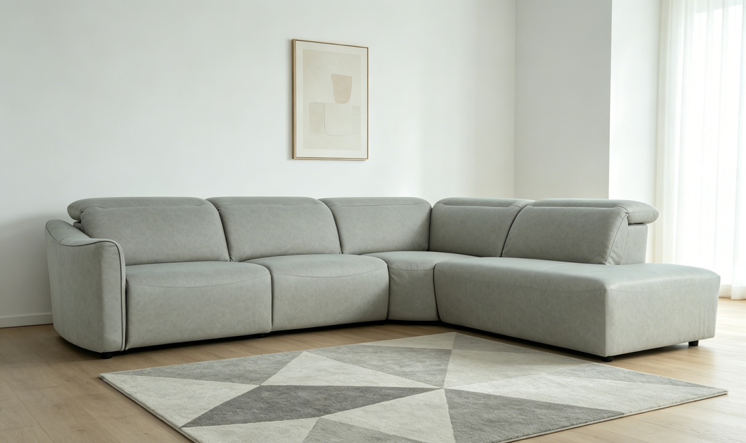 Klaussner Alcott Fabric Power Recliner Sectional Sofa with Chaise- jennifer Furniture