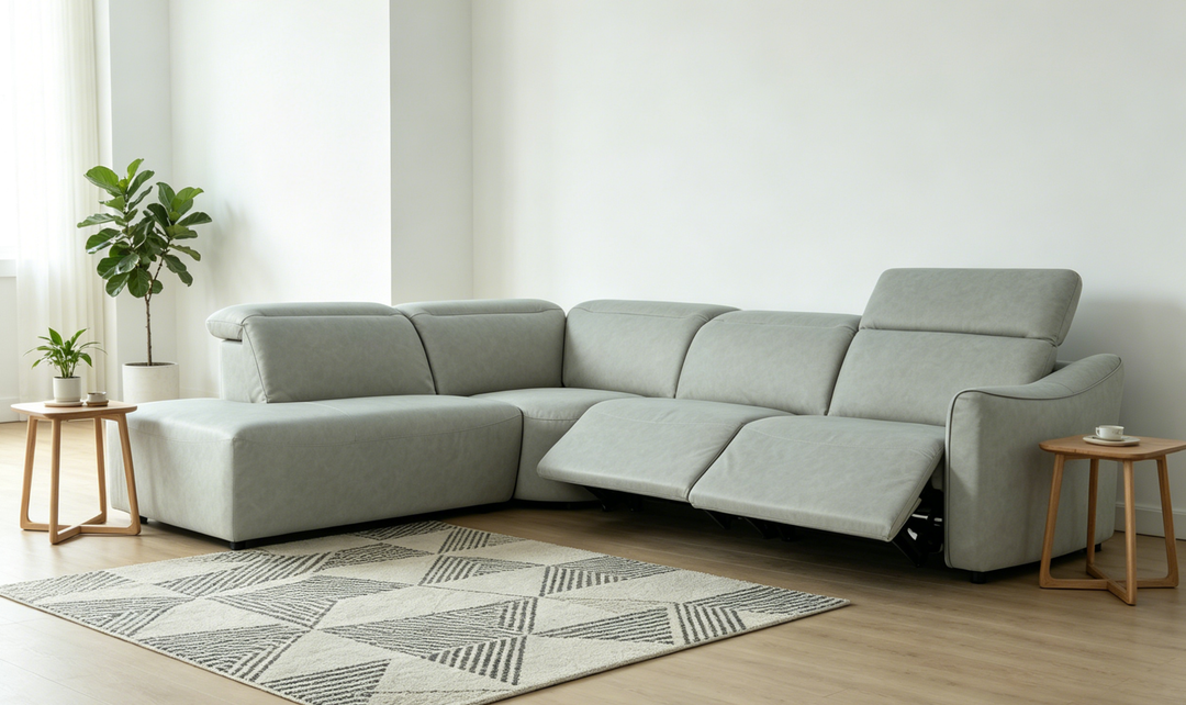 Klaussner Alcott Fabric Power Recliner Sectional Sofa with Chaise- jennifer Furniture