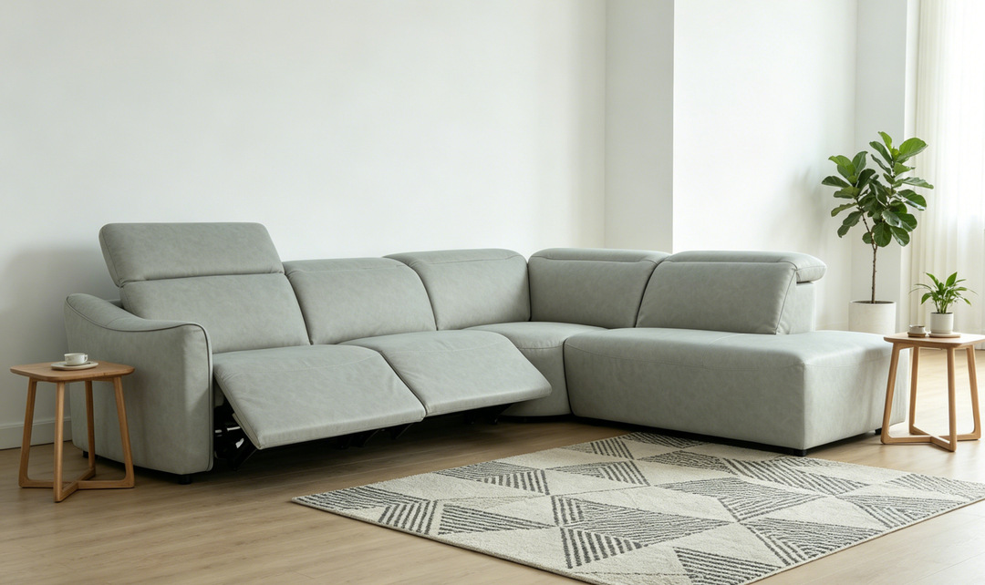 Klaussner Alcott Fabric Power Recliner Sectional Sofa with Chaise- jennifer Furniture