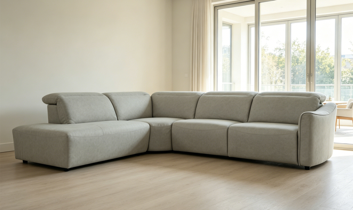 Klaussner Alcott Fabric Power Recliner Sectional Sofa with Chaise- jennifer Furniture