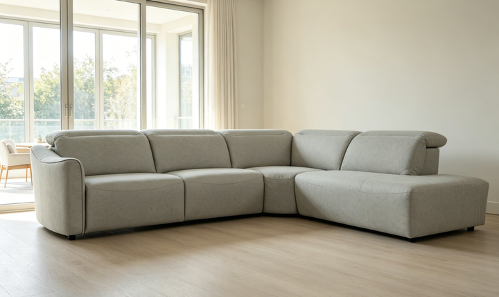 Klaussner Alcott Fabric Power Recliner Sectional Sofa with Chaise- jennifer Furniture