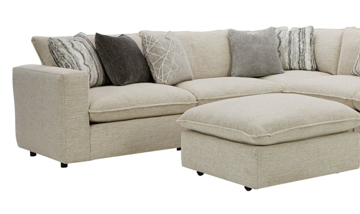 Klaussner Alderbrook Fabric Modular Sectional Sofa with Bumper Ottoman-Jennifer Furniture