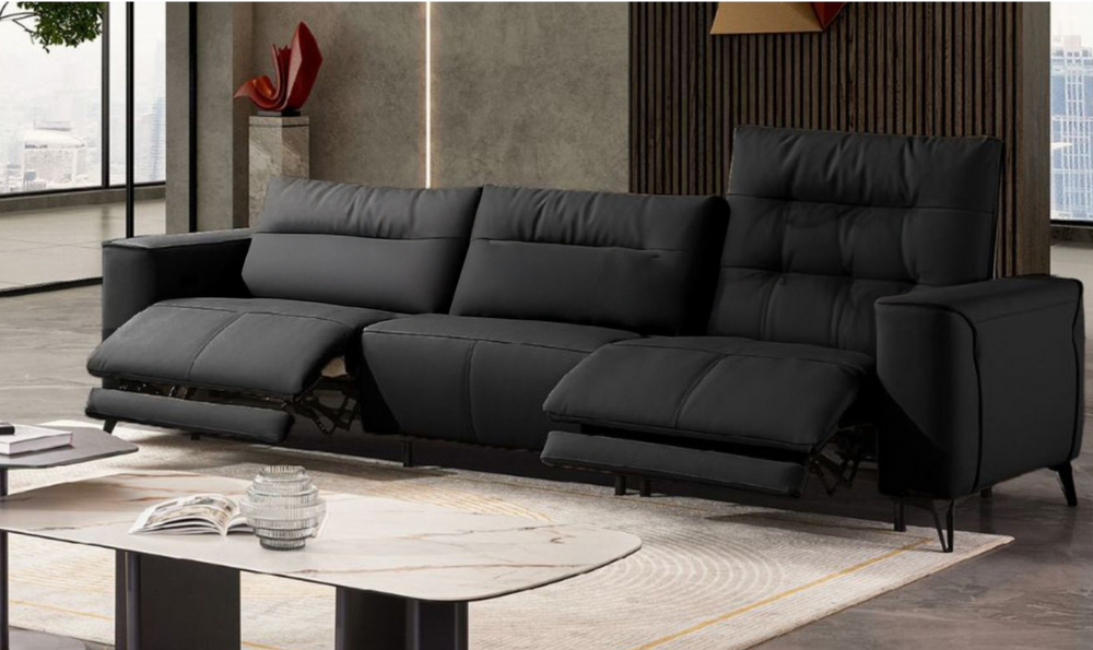 Klaussner Alessandro 3-Seater Leather Power Recliner Sofa-Jennifer Furiture