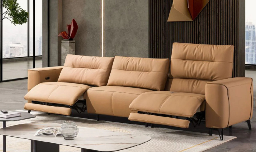 Klaussner Alessandro 3-Seater Leather Power Recliner Sofa-Jennifer Furniture