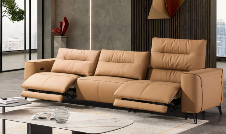 Klaussner Alessandro 3-Seater Leather Power Recliner Sofa-Jennifer Furniture