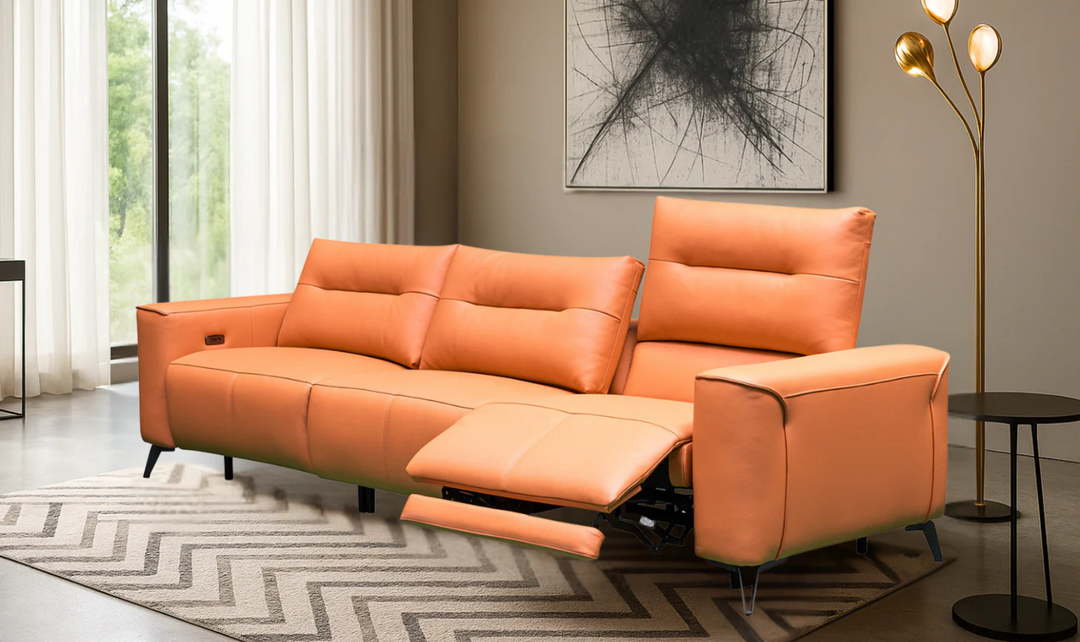 Klaussner Alessandro 3-Seater Leather Power Recliner Sofa-Jennifer Furniture