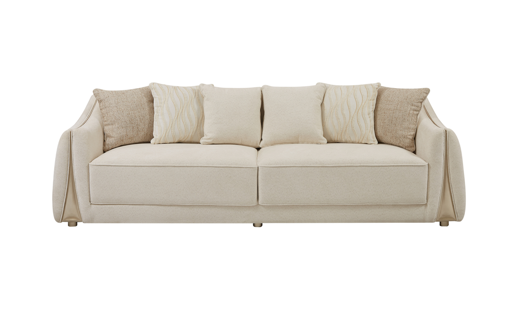 Klaussner Amarylis Extra-Large Four Seater Sofa in Champagne Gold Finish