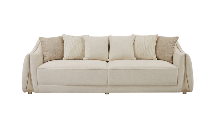 Klaussner Amarylis Extra-Large Four Seater Sofa in Champagne Gold Finish