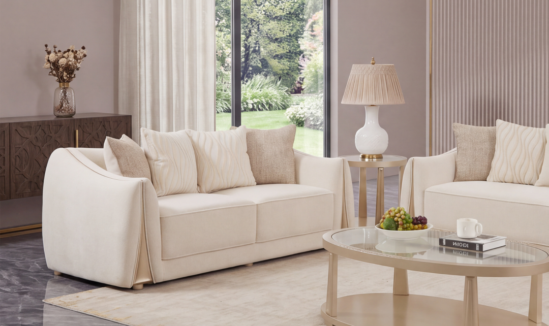 Klaussner Amarylis Loveseat in Champagne Gold Finish