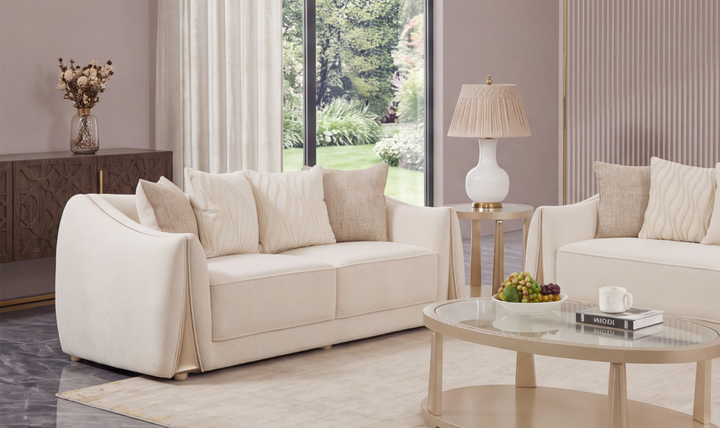 Klaussner Amarylis Loveseat in Champagne Gold Finish
