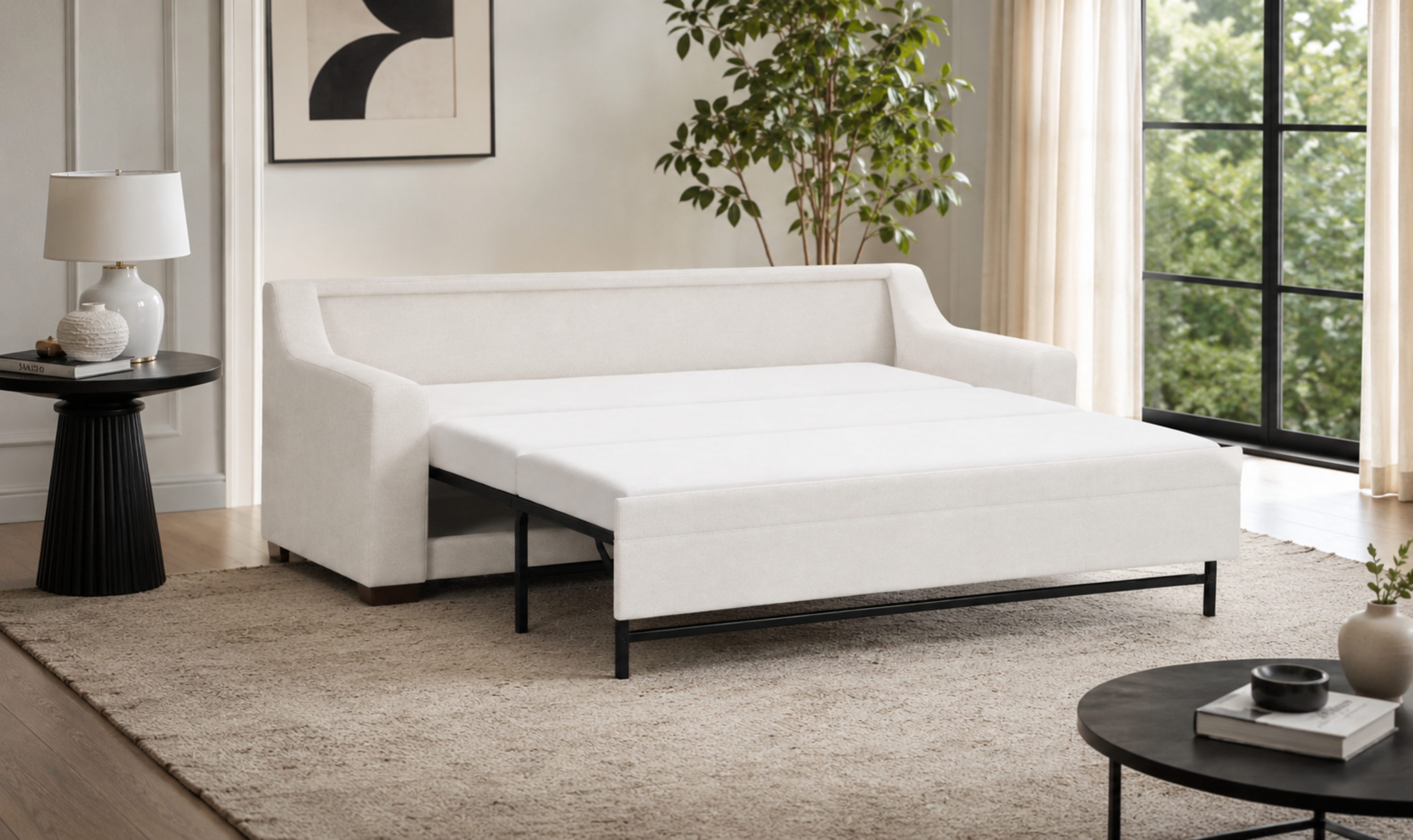 American Leather Alora Comfort Sleeper Sofa with Slope Arms