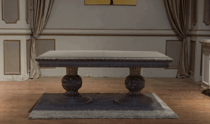 Klaussner Anna Classic Double-Pedestal Dining Table with Curved Design-Jennifer furniture