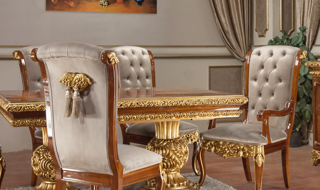 Klaussner Anna Classic Double-Pedestal Dining Table with Curved Design-Jennifer furniture